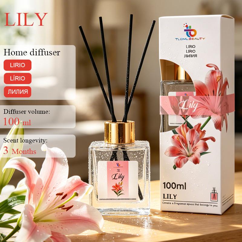 Jasmine Lily Rattan Reed Diffuser - Indoor Flameless Aroma Air Freshener