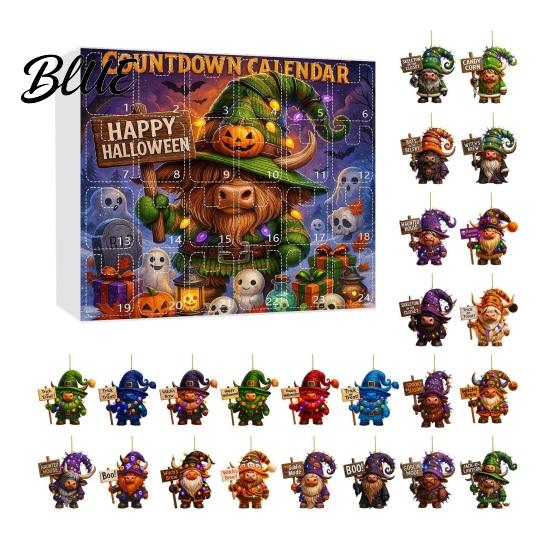 Mystery Themed Halloween Handmade Necklace with 24 Calendar 2025 Decor Advent Acrylic Charms Set Pumpkin