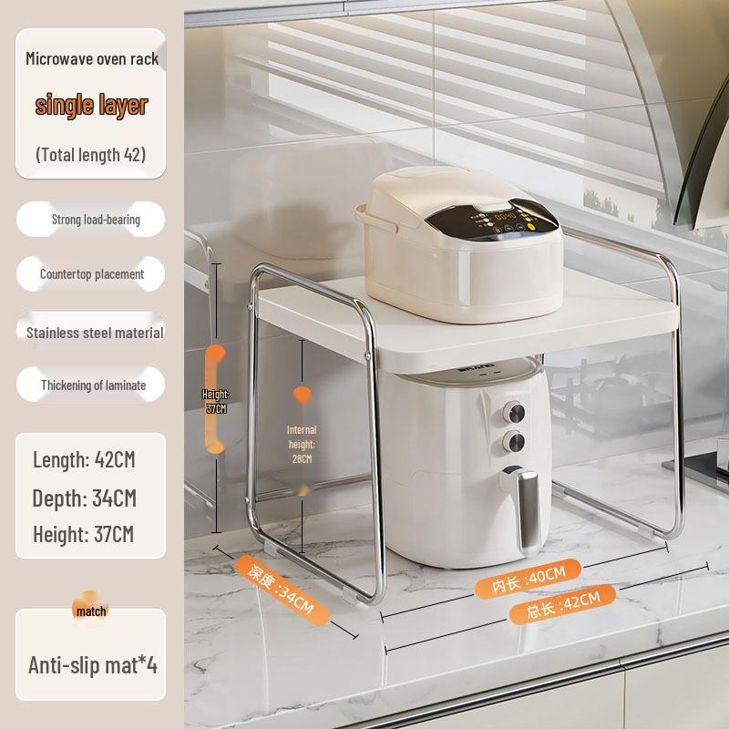 

Stainless Steel Pull-out Countertop Microwave & Appliance Storage Rack
