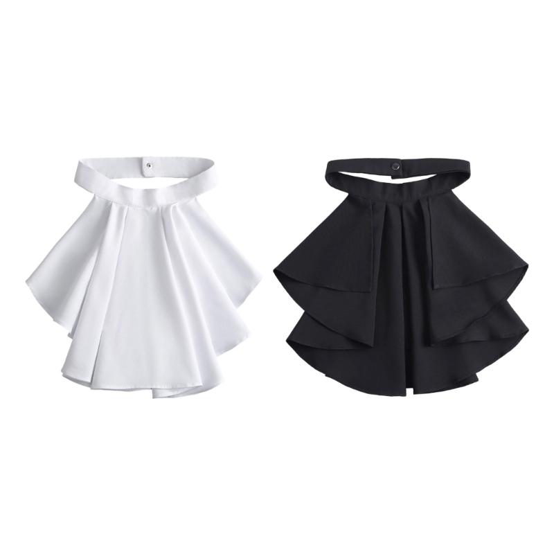 Elegant Pleated Collar Detachable Layered Neck Accessory For Women Men Kids Comfortable Polyester Fashion