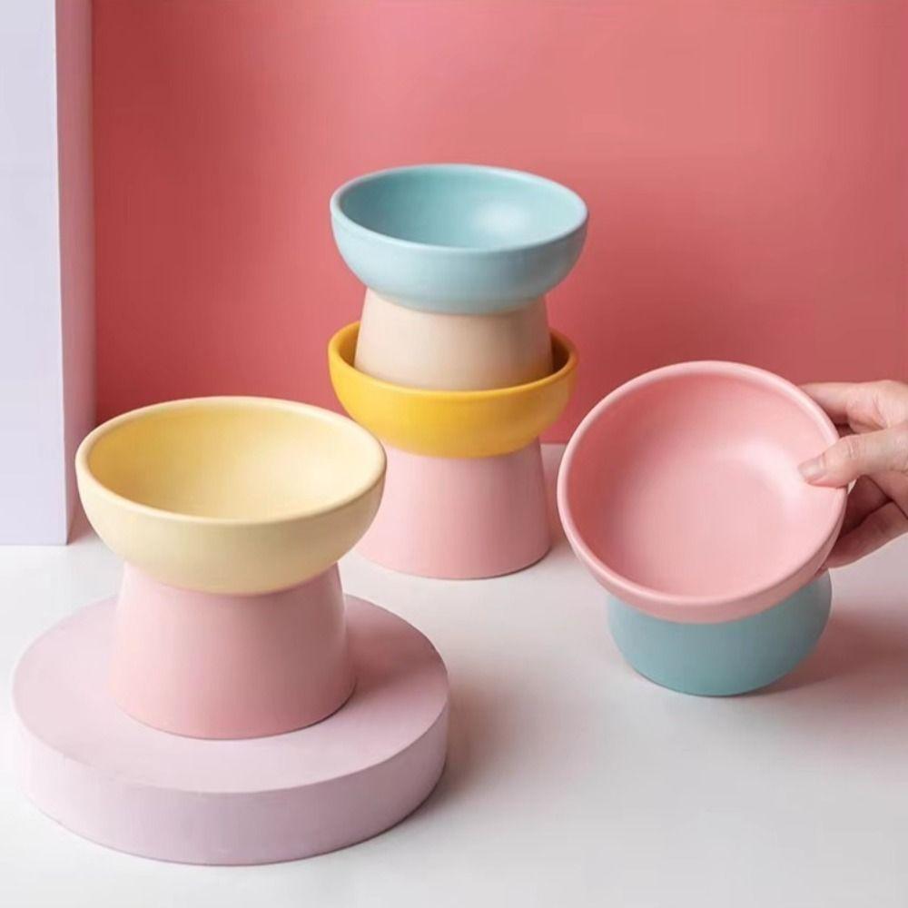 300ml Cat Elevated Bowl High Foot Pet Feeding Dishes  Drinking Eating Supplies