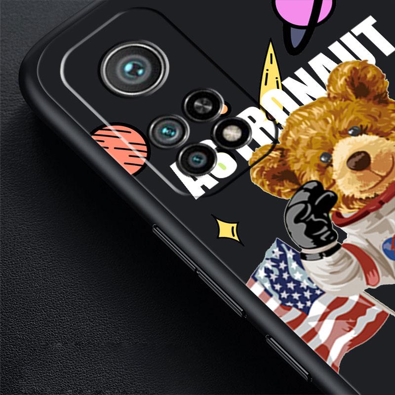 Husă Telefon 20Ultra Negru Intens Astronaut Desen Animat Urs pentru Samsung Galaxy A32 Note 20 Ultra 10 Plus 8 9 A22 A72 S22 S21 S20 Note