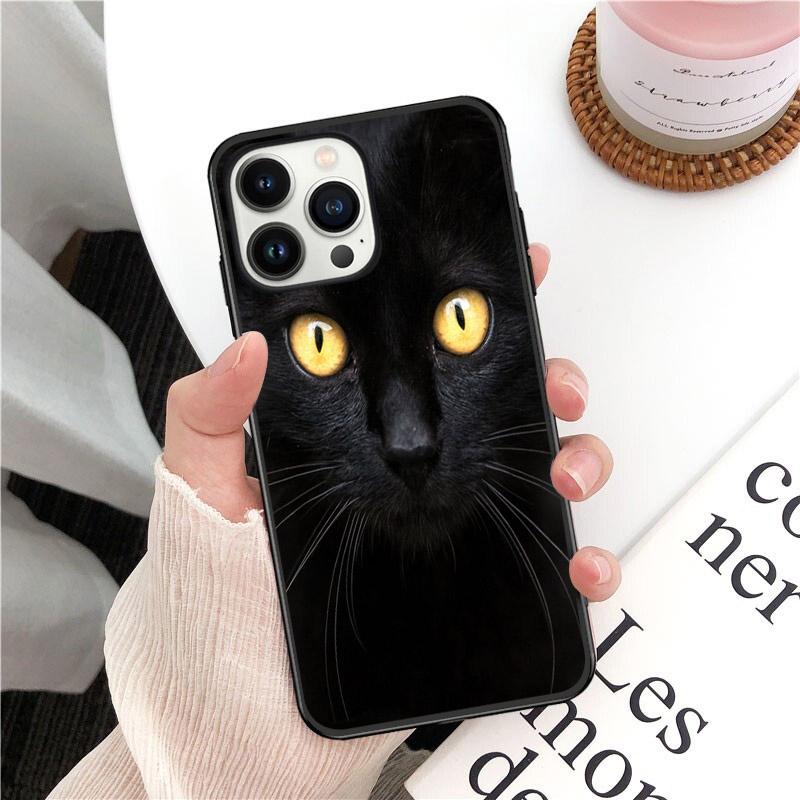 Husă pentru telefon Black Cat Staring Eye pentru iPhone 14 13 12 11 Pro Max Husă pentru iPhone 14 13 Pro XS MAX X XR SE2 8 7 Plus