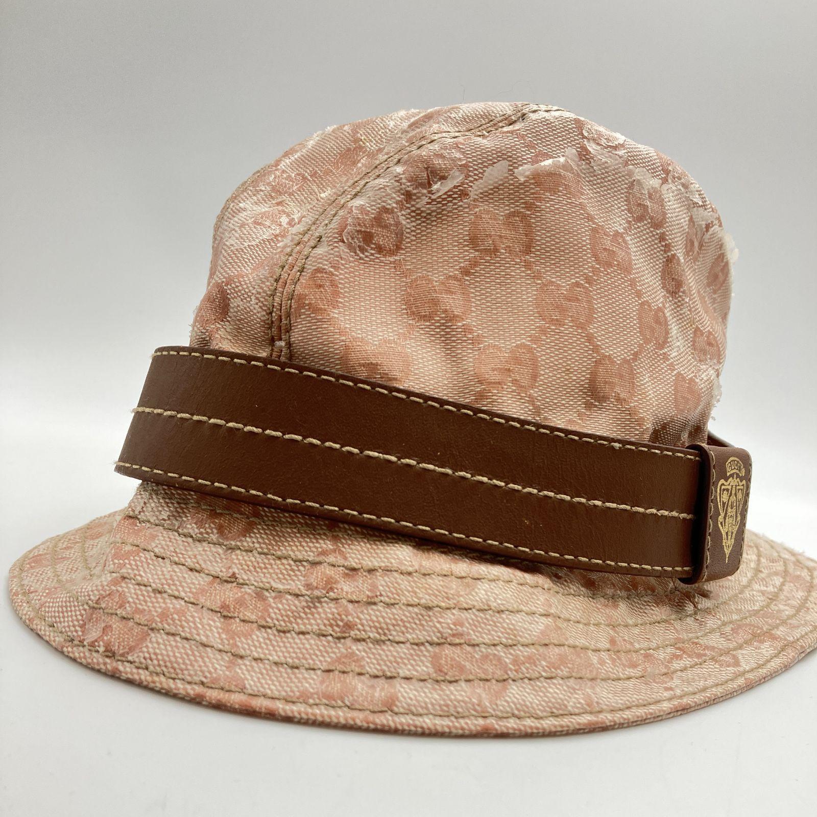 Used GUCCI Gucci Hat Bucket Hat Size M GG Pattern Coated Canvas Pink 451