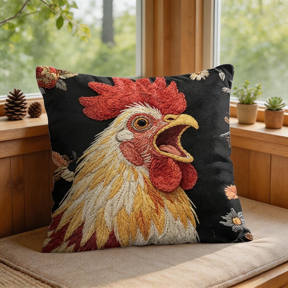 D Scream Animals Retro Cushion Cover Silky Short Plush Invisible Zipper Dustproof Sofa Pillow Case For Home Decor