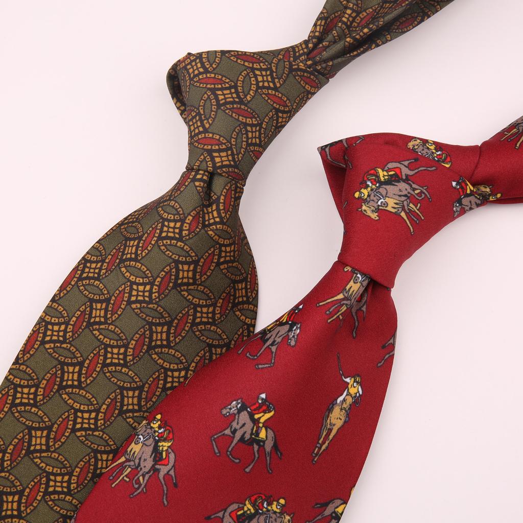 Retro Wide Version Hong Kong Style Thin Style Interesting Italian Style Men's and Women's Fashion Suit Printed Tie