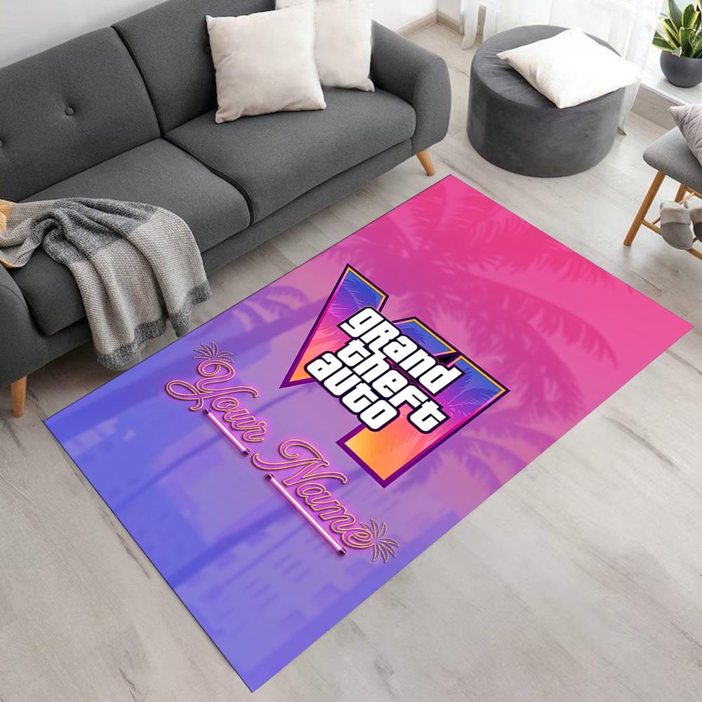 Grand Theft Auto Customize Your Name Carpet Suitable for Outdoor Study room Foyer Balcony Anti-slip Rug Decorate Offices Perfect Gift for Women/Men