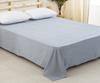 King size flat sheet (250x290cm), bed sheet, organic cotton upper sheet, 100% washed cotton, solid light blue
