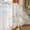 Boho Romantic White Lace Curtains DIY Flower Curtain New Tulles Drapes