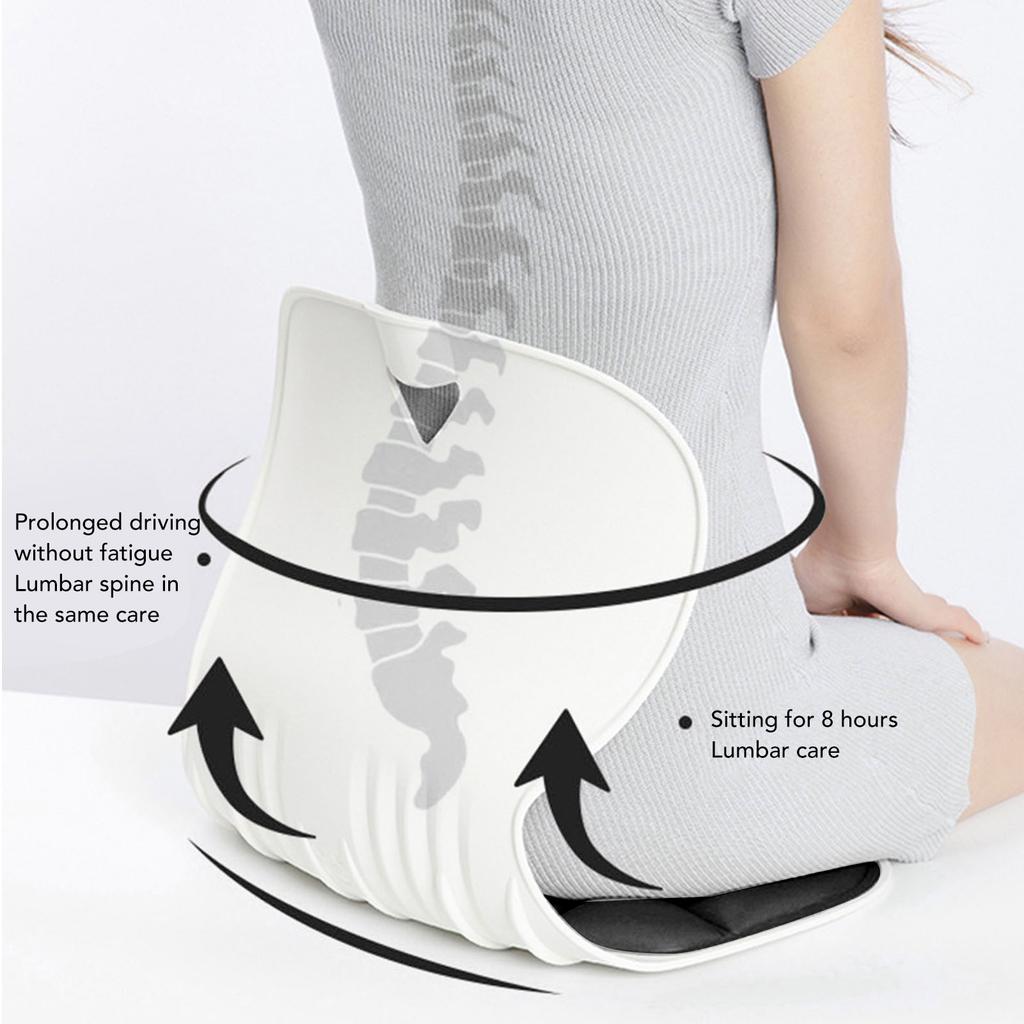 Posture Corrector Chair Foldable Ergonomic Lumbar Support Back Straightener Waist Support Posture Cushion for Child Adult Black