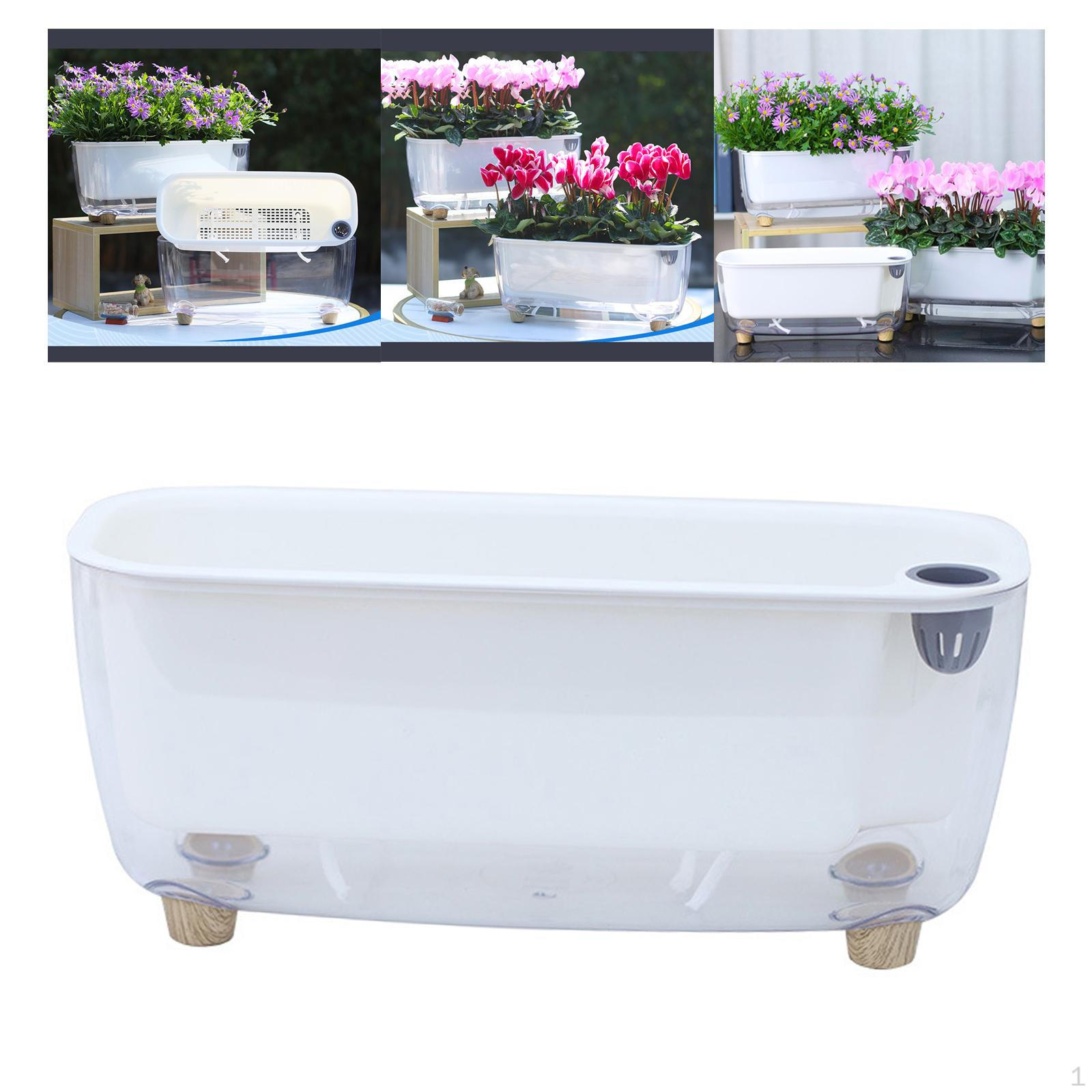 Self Watering Flower Planter Plant Pot Sturdy Plastic Nursery Planting for Table