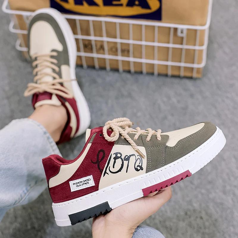 2024 Fashion Designer Shoes Men Casual Platform Sneakes Lace Up Trainers Student Sneakes Mens Vulcanized Shoes Zapatillas Hombre