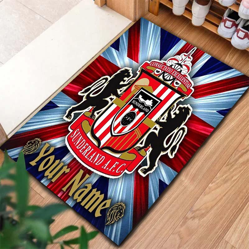 Sunderland Afc Crest Custom Name Carpet Rug For Living Room Bedroom Home Sofa Decoration Kids Play Nonslip Floor Mat