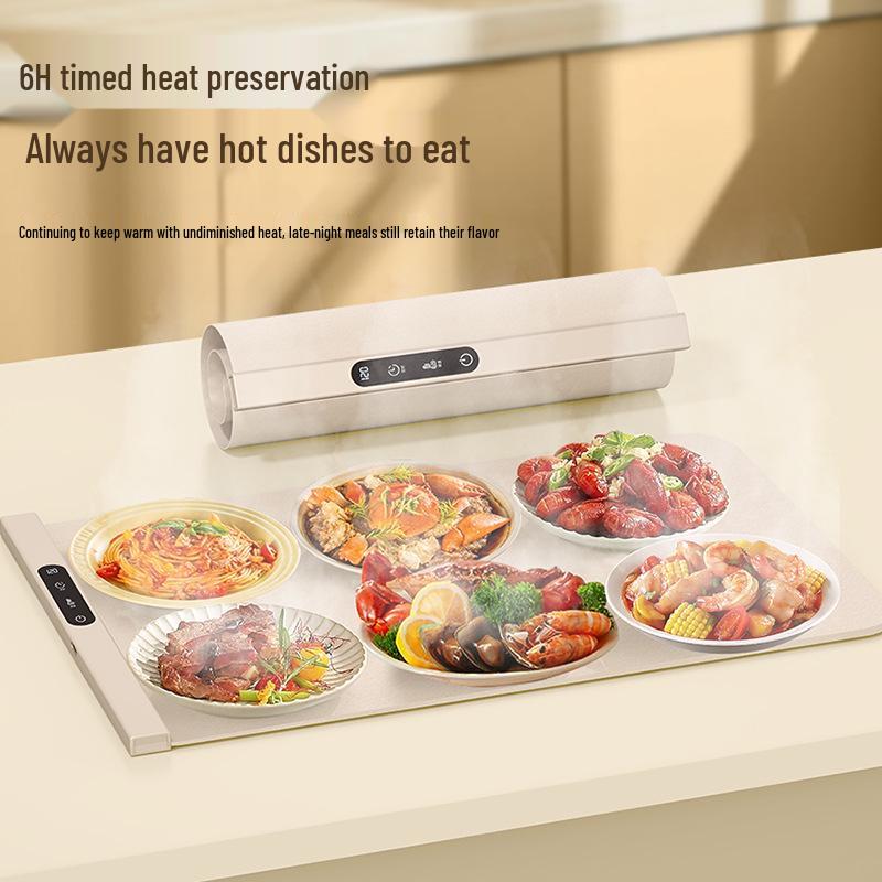 Folding Silicone Food Warmer Pad: Insulated Hot Dish Heating Plate for Home Use