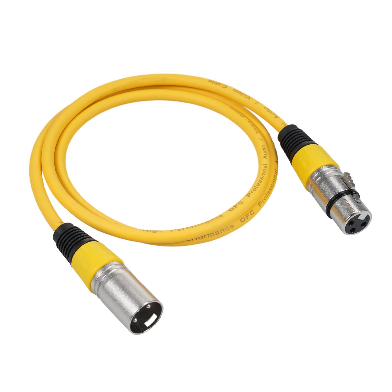 

1 упаковка 3-контактні кабелі Dmx Патч-Жінка XLR Патч-кабелі DMX512 Сигнальний кабель Мікрофонний кабель Кабель XLR жовтий