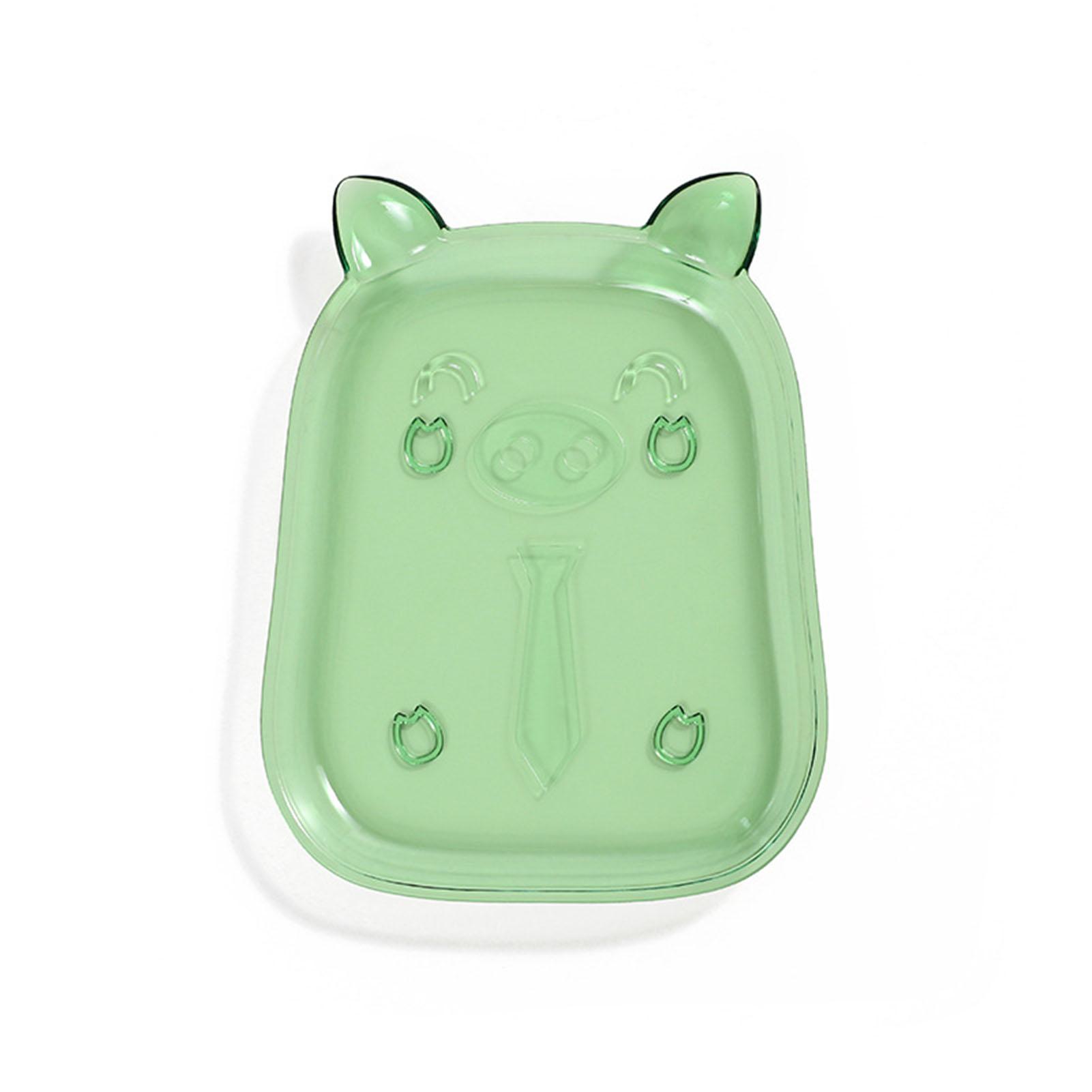 

Блюдо с костями, дизайн с изображением поросенка, пищевой сорт, легко чистится, многофункциональный настольный поднос для мусора, тарелка для закусок зелёный