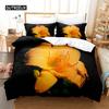 Yellow Flowers  Queen Size Bed Ensemble Comforter Cover Sets Bedding Digital Printing Bed Linen King Size Size Comforter Cover Kit Bed Ensemble