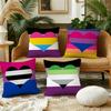 Asexual Biromantic LGBT Cushion Cover Pillow Case Plush Fabric Soft Double Sided Print Sofa Cushion Cover Throw Pillow Covers