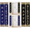 Black Gold Blue Gold Grid Banner Door Curtain For Birthday Party Decoration Baby Shower Hanging Flags Birthday Backdrop Decor