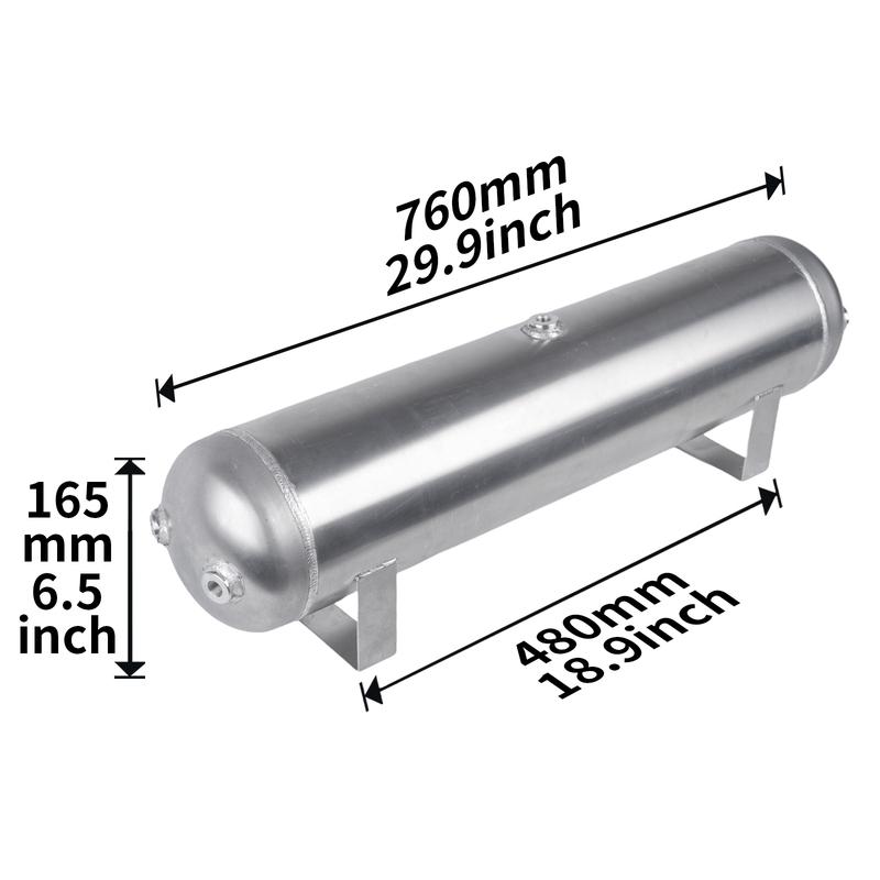 5 Gallon Aluminum 6pcs 1/4 NPT Holes Air Cylinder Air Tank Pneumatic Air Suspension System Tunning Vehicle Parts