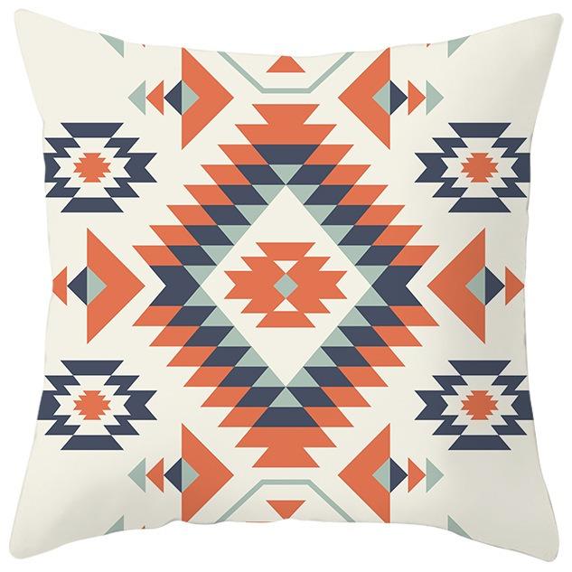 Ethnic Tribal Aztec Geometric Cushion Cover Peach Skin Pillowcase Sofa Living Room Home Decor Decorative Throw Pillow Case 1pc