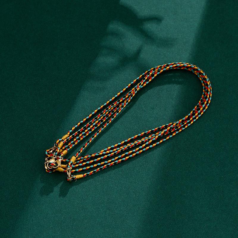 Handmade Braided Necklace: Colorful Soft Rope Lanyard & Women's Clavicle Chain Pendant