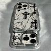 Dark Gothic Cross Mark Phone Case for OPPO Reno4 Reno5 Reno6 Reno8 Reno11 Reno12 13 14 15 Z T F Pro 4G 5G Transparent Soft Cover