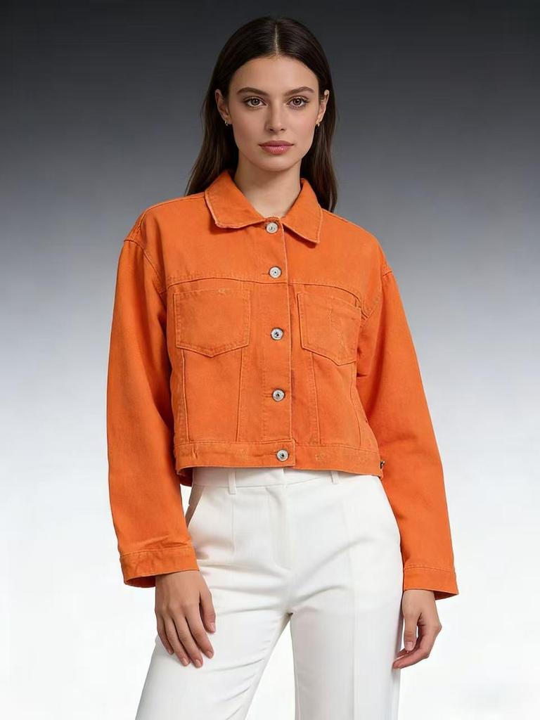 Damen Jeansjacke im lockeren Schnitt: Trendiger europäisch-amerikanischer Stil