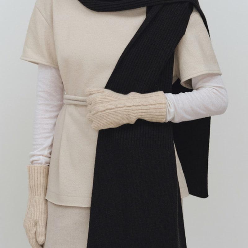 MOHAN TFW LAMBS WOOL CABLE GLOVES_3COLORS