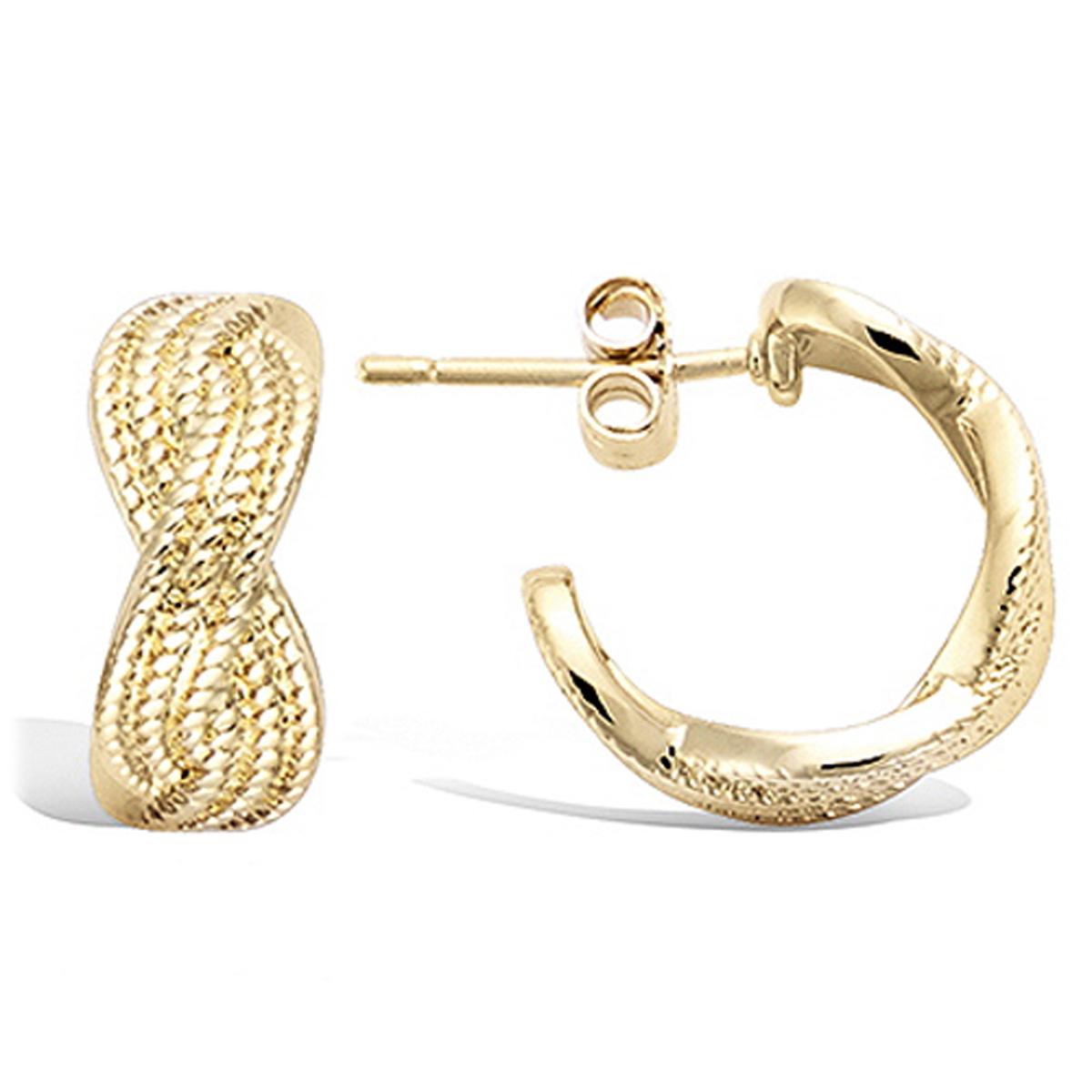 

Les Trésors De Lily [Q1058] - Позолоченные серьги-кольца Хореография золотистые (косы) - 16x10 мм