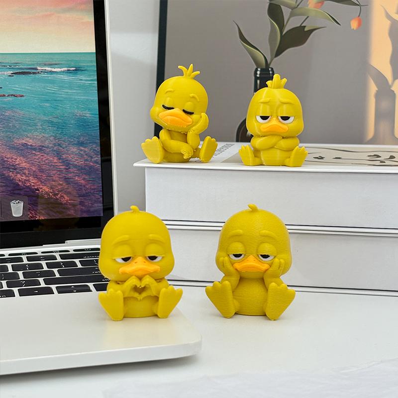 3D Ornament Rozzlobená kachna Vtipná bílooká žlutá kachna Stolní doplňky Domácí dekorace a Dekorace do auta Párty dárek