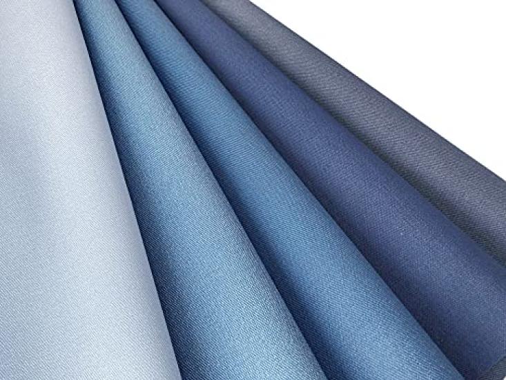 stretchable synthetic leather fabric dark 122 x 44 cm Flame-retardant, [Denim-like, blue]