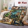 Dinosaur Collage 2D Flat Pattern Flannel Blanket, High quality All Seasons, Home Decor, Warmth and Comfort, Perfect for Christmas Gifts.