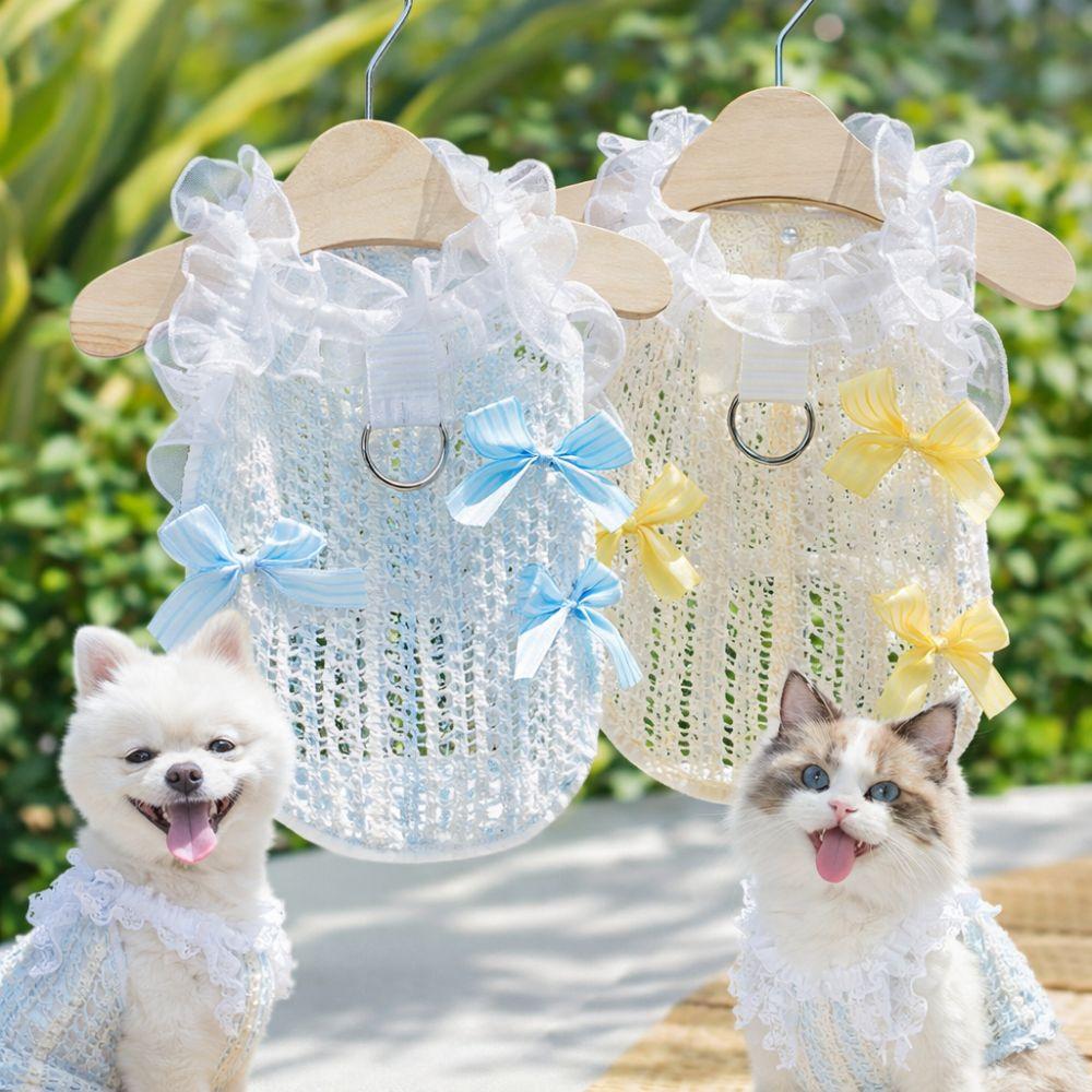 Elegant Pet Shirt Lace Bow Pet Princess Dress Cute Cat Dog Vest  Dog Cat Supplies