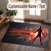 Custom Rug Cristiano Ronaldo Pattern Print Name Text Soft Non‑Slip Floor Carpet for Home Indoor Decoration