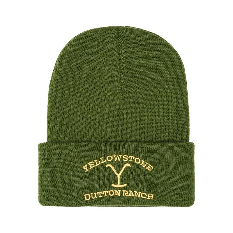 Yellow stones Dutton Ranch Logo Knitted Caps Women Men Beanies Autumn Winter Hat Acrylic Vintage TV Cowboy Crochet Melon Cap