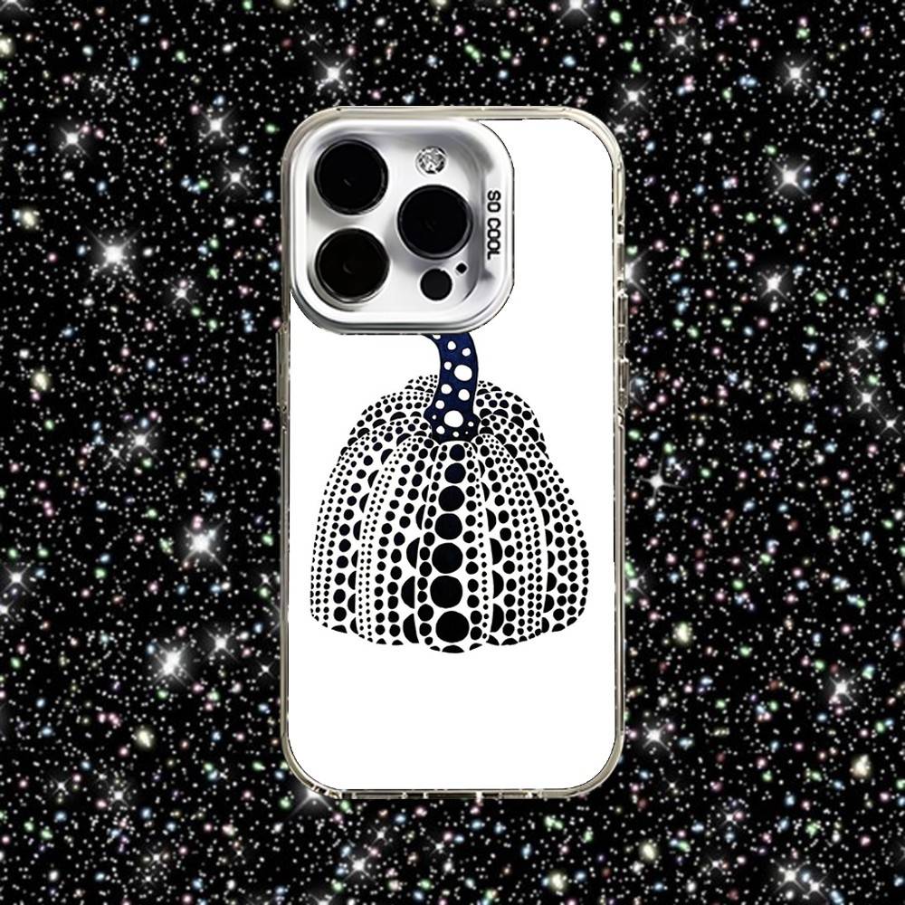 Y-yayoi K-Kusama Art Phone Case For iPhone 16,15,14,13,12,11,Pro,XS,Max,Plus,Mini,SE White Candy Matte Shockproof Cover