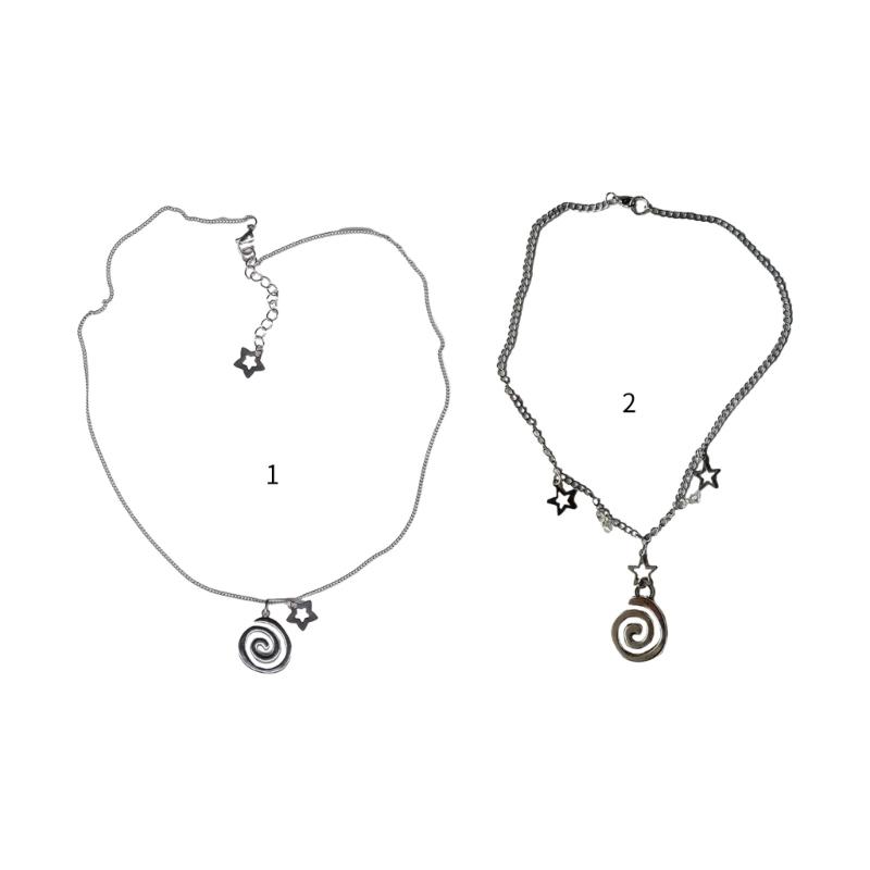Mode Vortex Stern Anhänger Halskette Einfache Y2K Choker Halskette Süße Coole Schlüsselbeinkette Sommer Schmuck