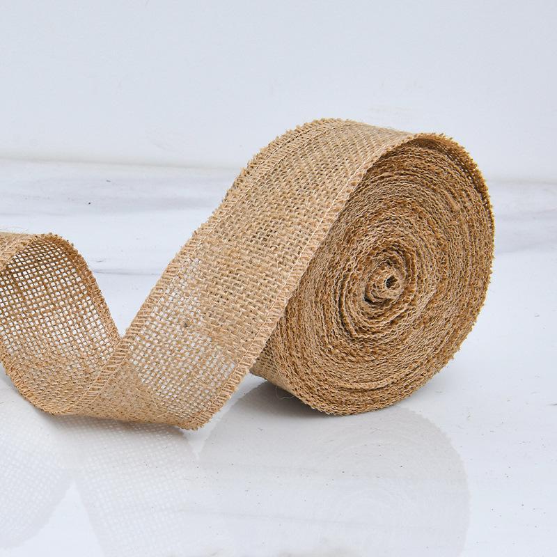 Natural Jute Linen Burlap Tape for DIY Christmas Tree Decoration and Binding