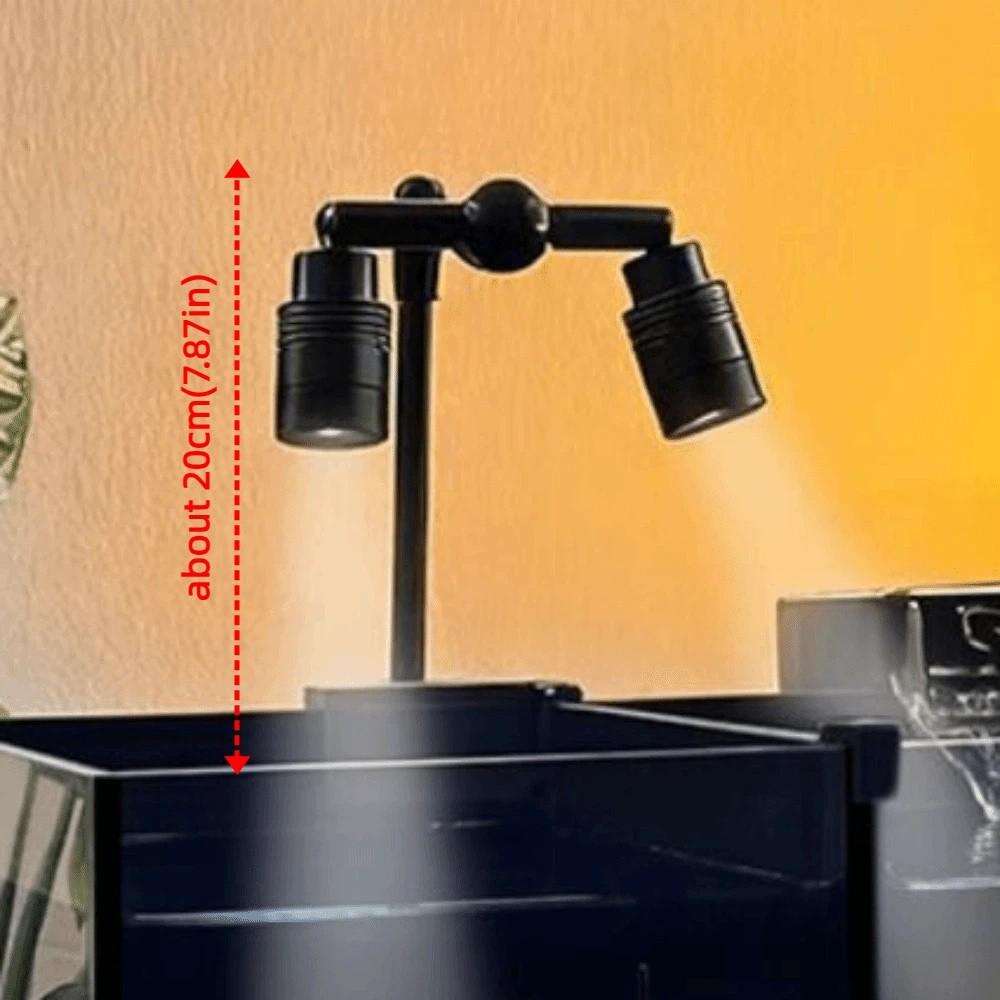 Doppelköpfige Mini-Clip-Aquarienlampe, 6 W, verstellbarer Zoom, USB-Energiespar-LED-Aquarien-Pflanzenleuchte