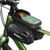 Bike Top Tube Bag Hard Exterior with Bike Phone Holder Bag Touchscreen Compatible Hdphone   Large Capacity Rainproof Riding Accessories