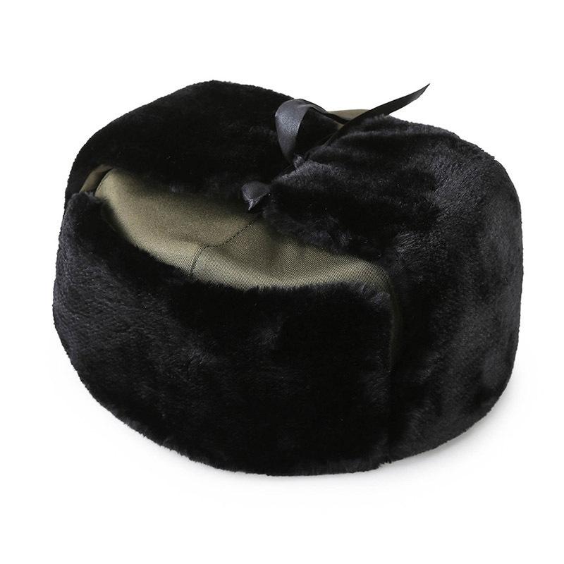 

Cotton Ushanka Thickened Plush Warmth Hat Adjustable Ear Flaps Gift Fashion чёрный