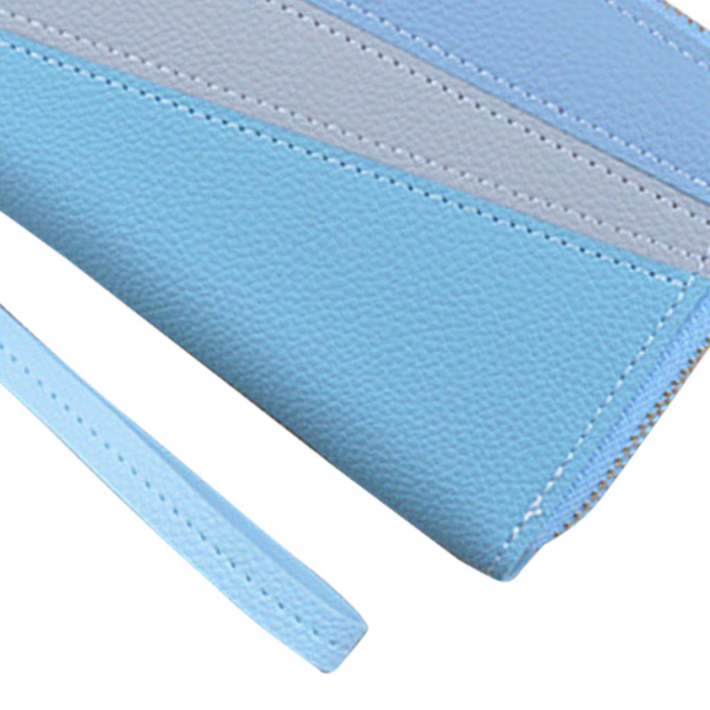Long Wallet Purse Wallet PU 2 Way Zipper 2 Compartments Large Capacity Color Collision Hand Purse for Women Adults