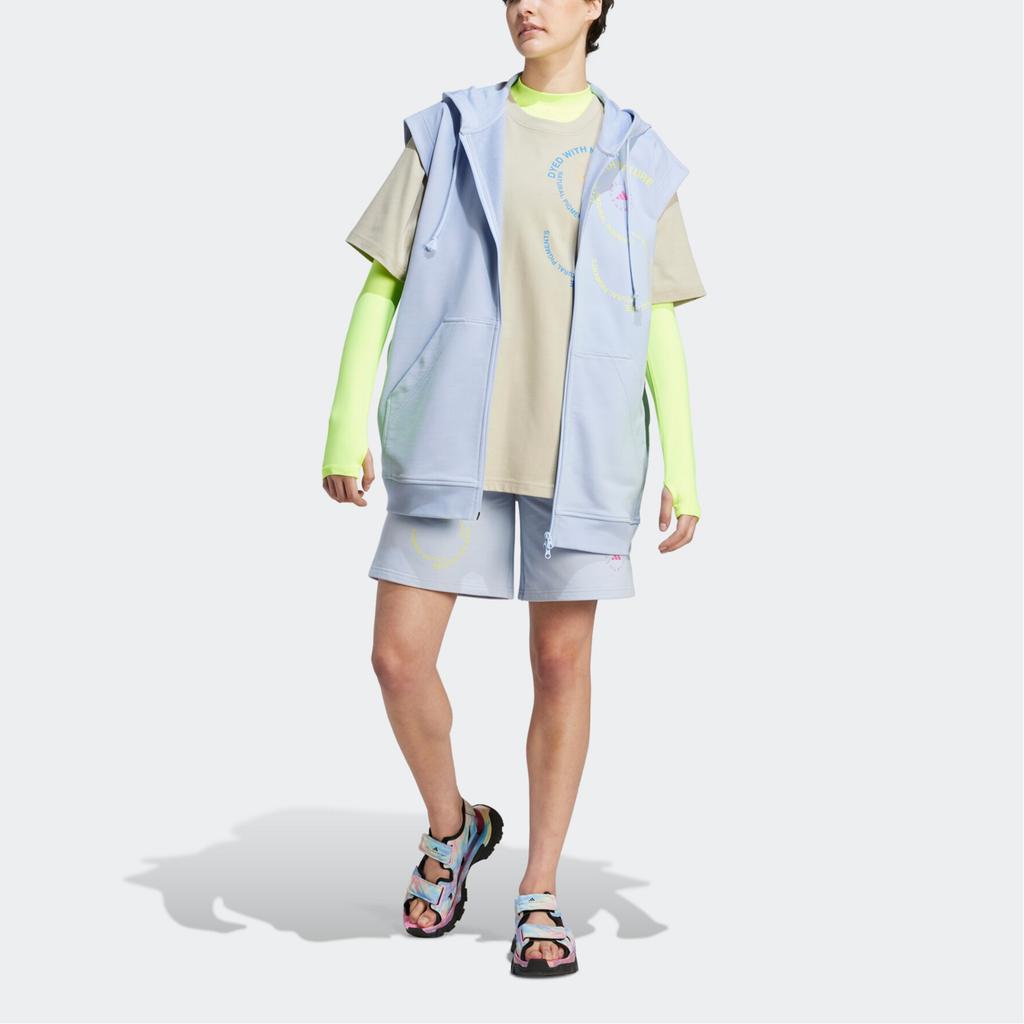 adidas X Stella McCartney Co-Branded Sportswear T-Shirt mit Buchstabenprint Unisex Oberteile Gelbgrün IA7710
