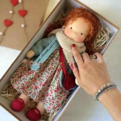 Handmade Waldorf Doll 12" Soft Knitted Dolls Cute Girls Plush Stuffed Toy