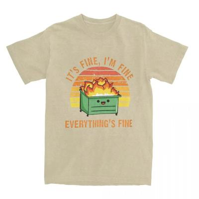 Funny Dumpster Fire Everything's Is Fine T-Shirts for Men Women  Kawaii Garbage Meme Tee Shirt Gift Idea Clothes