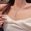 Korean Butterfly Pearl Tassel Necklace Women's Light Luxury Niche Temperament Collarbone Chain 2024 New Neck Chain Accessories