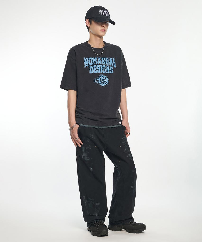 NOMANUAL Skull Rider T-Shirt - Washed Black