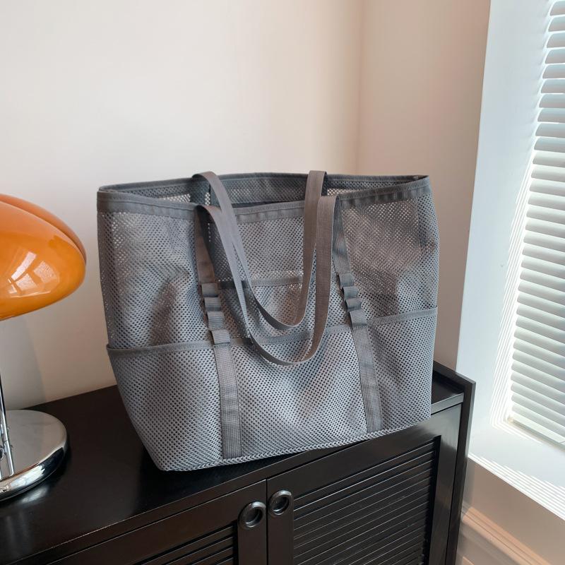 

Новая летняя дорожная сетчатая сумка для хранения, сумка для плавания на пляже, сетчатая сумка для хранения, хозяйственная сумка темно-серого