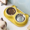 Dual Pet Feeding Station Double Bowls Feeder Slow Feeder Bowl And Stainless Steel